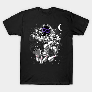 Astronaut Bowling Polygon Matic Coin To The Moon Crypto Token Cryptocurrency Blockchain Wallet Birthday Gift For Men Women Kids T-Shirt